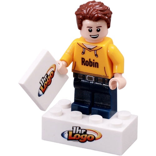 Minifigur mit Logo-Stein