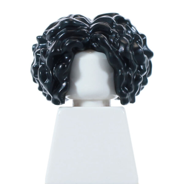 Haare, weiblich, mittellang, Curly-Locken, schwarz