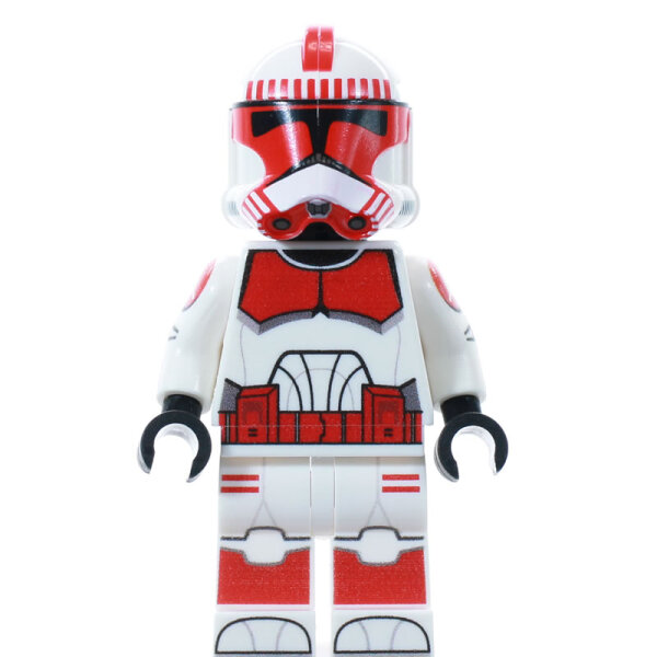 Custom Minifigur - Clone Shock Trooper Fox, rot, realistic Helmet