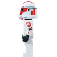 Custom Minifigur - Clone Shock Trooper Fox, rot, realistic Helmet