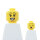 LEGO Kopf, gelb, rosa Lippen, zweiseitig, geschlossene Augen