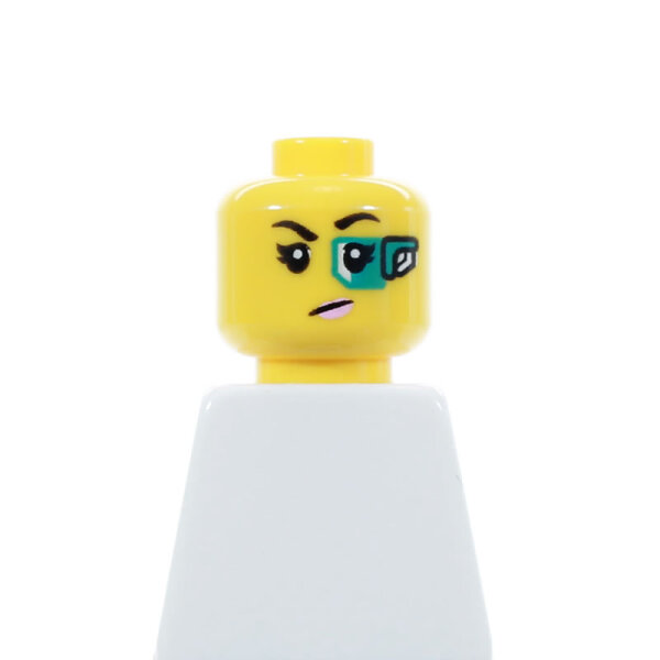 LEGO Kopf, gelb, Augenzwinkern, zweiseitig, Okular