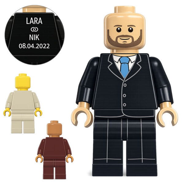 Custom Minifigur Br&auml;utigam Glen, konfigurierbar,...