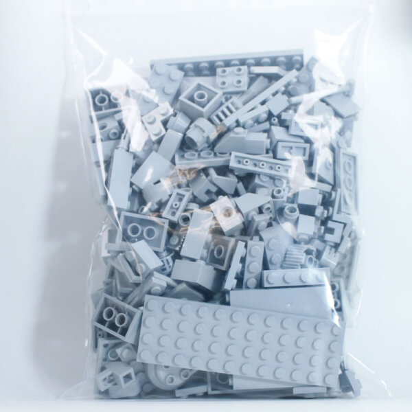 LEGO Steine, gemischt, 250g, Farbe hellgrau (light bluish gray / medium stone grey)