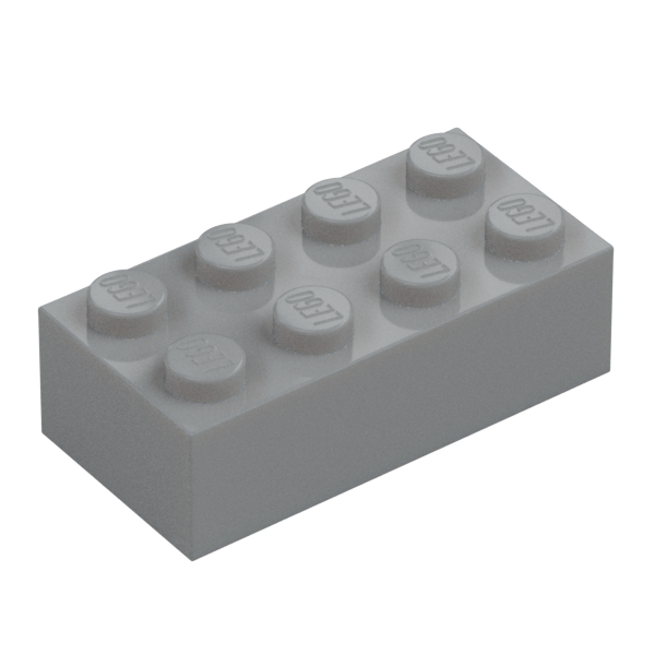 LEGO Stein 2x4, Medium Stone Grey | Light Bluish Gray | hellgrau