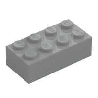LEGO Stein 2x4, Medium Stone Grey | Light Bluish...