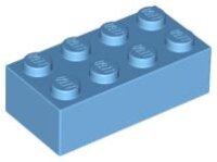 Brick 2x4, Medium Blue | Medium Blue&nbsp;| mittelblau