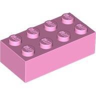 Brick 2x4, Light Purple | Bright Pink | rosa