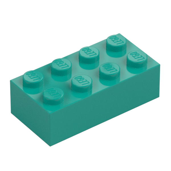 LEGO Stein 2x4, Bright Bluish Green | Dark Turquoise | dunkeltürkis