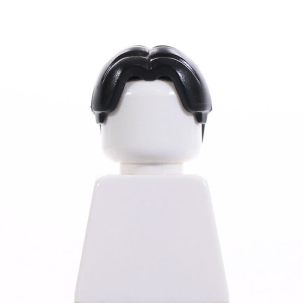 Haare, kurz, mittelscheitel, schwarz