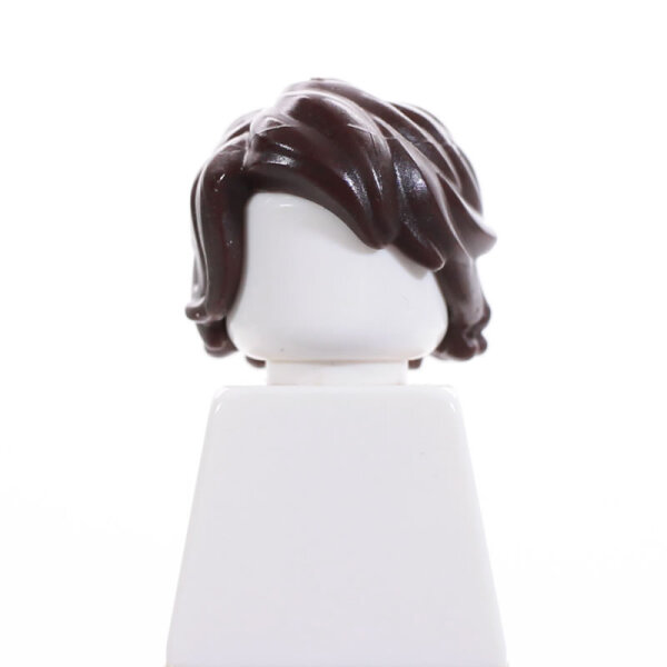 Haare, wellig, mittellang, dunkelbraun