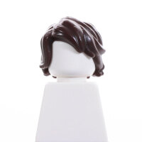 Haare, wellig, mittellang, dunkelbraun