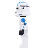 Custom Minifigur - Clone Trooper 501st, Heavy, realistic Helmet