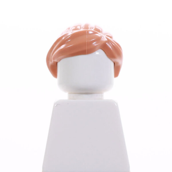Haare, weiblich, mittellang mit Pferdeschwanz, hell-kupferblond