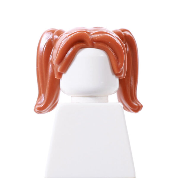 Haare, weiblich, seitliche Zöpfe, kupferrot