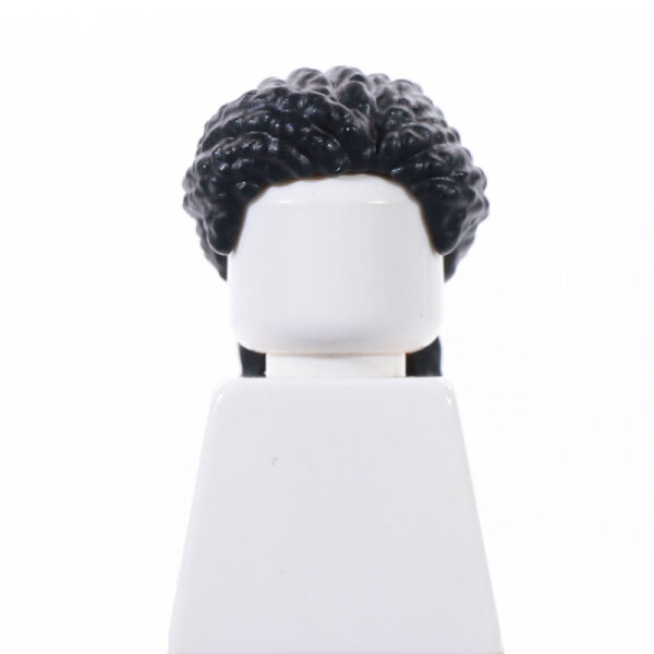 Haare, weiblich, lang, geflochten mit breitem Pferdeschwanz, schwarz