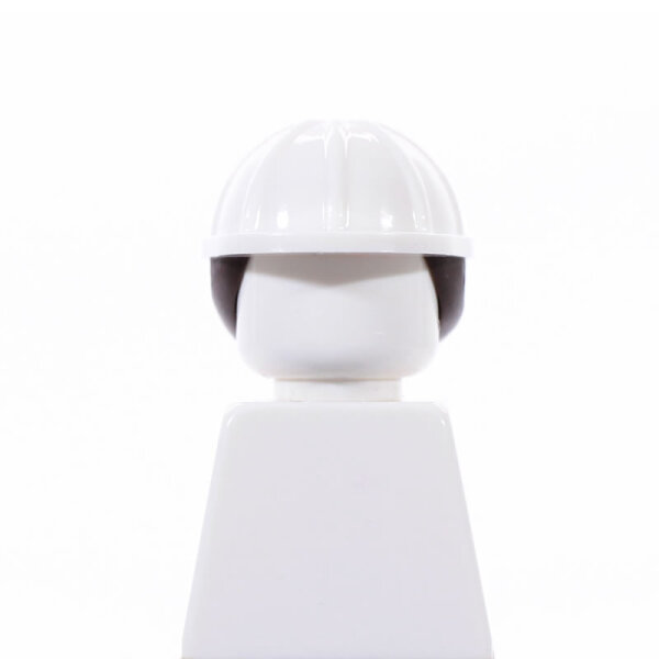 LEGO Haare, Pferdeschwanz mit weißem Bauarbeiterhelm, dunkelbraun