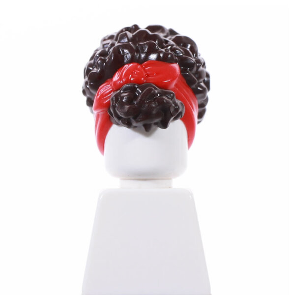 Haare, gelockt mit rotem Stirnband