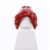 Haare, lang, gewellt mit Pferdeschwanz, dunkelrot