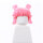 Haare, weiblich, mittellang mit Spacebuns, koralle