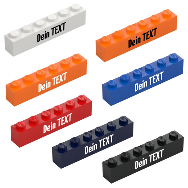 Custom Stein 1x6 Noppen mit Wunschtext