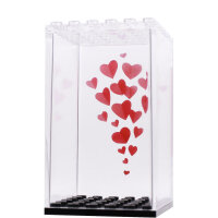 Minivitrine, 6x6 mit Herzen, r&uuml;ckseitig bedruckt