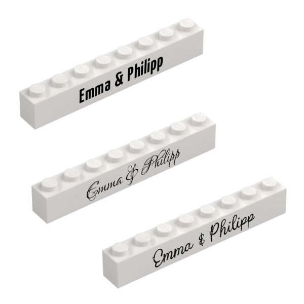 Hochzeitssteine, Paarsteine, 1x8 mit Namen