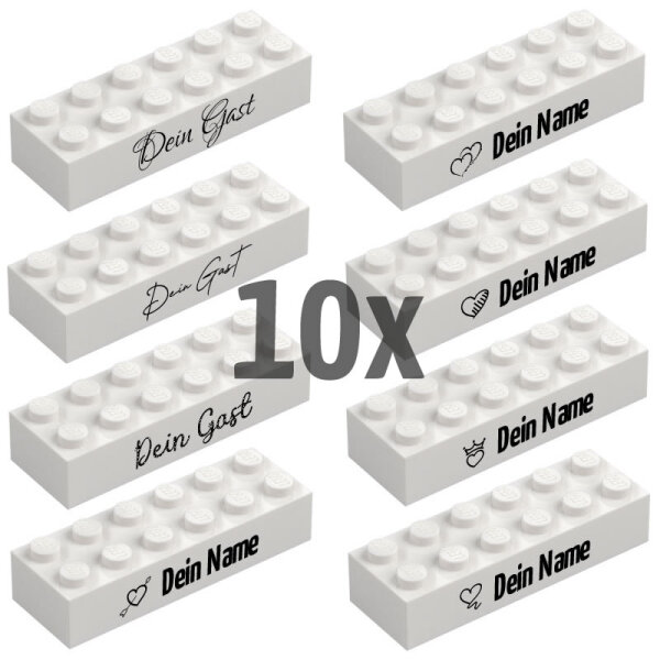 Hochzeitssteine, Liebessteine, 2x6 mit Name, 10 Stück