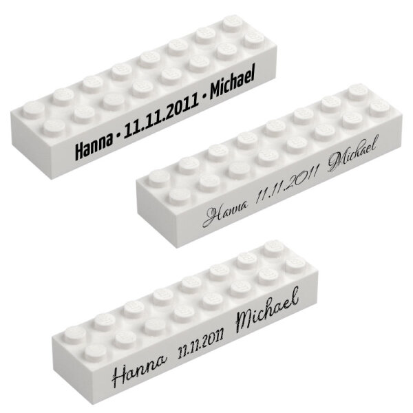 Hochzeitssteine, Paarsteine, 2x8 mit Namen und Datum