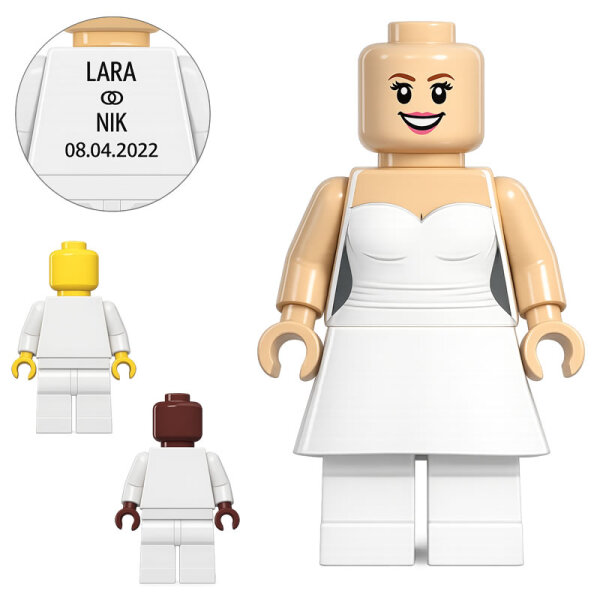 Custom Minifigur Braut Bea, konfigurierbar, personalisierbar