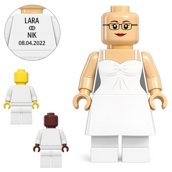 Custom Minifigur Braut Blina, konfigurierbar,...