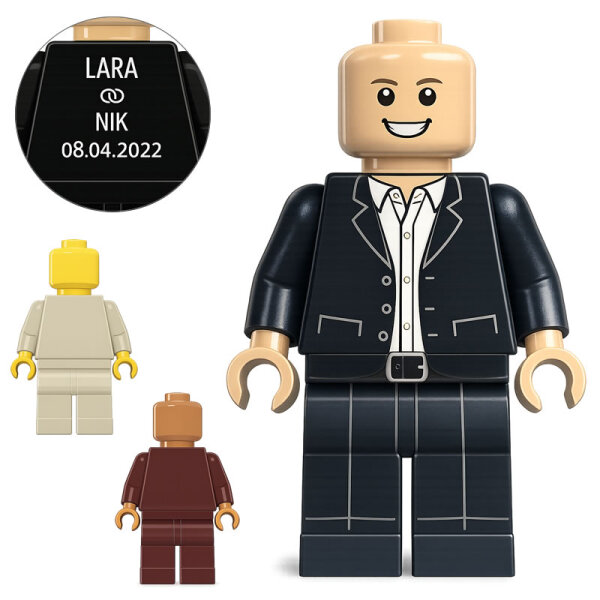 Custom Minifigur Br&auml;utigam Georg, konfigurierbar,...