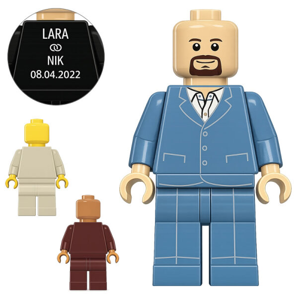 Custom Minifigur Br&auml;utigam Gero, konfigurierbar,...