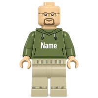 Custom Minifigur Hoodie mit Name, konfigurierbar,...