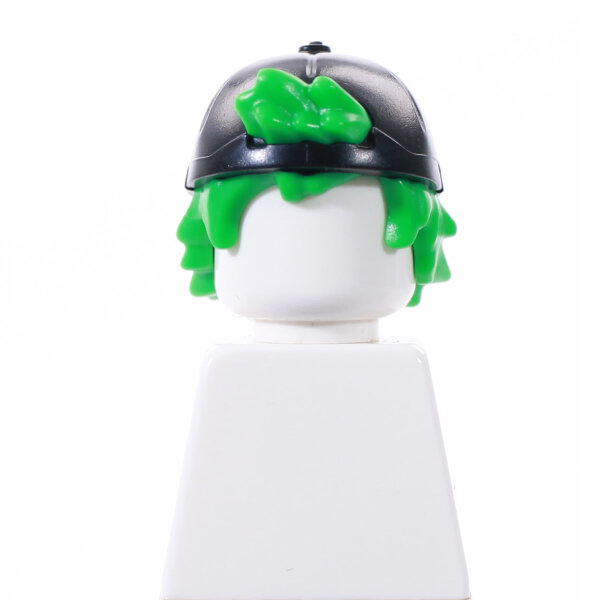 Haare, mittellang, grün mit Cap schwarz
