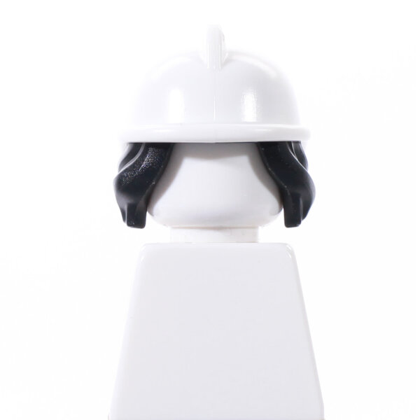 Haare, schwarz, mit Feuerwehrhelm weiß