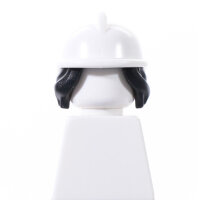 Haare, schwarz, mit Feuerwehrhelm weiß