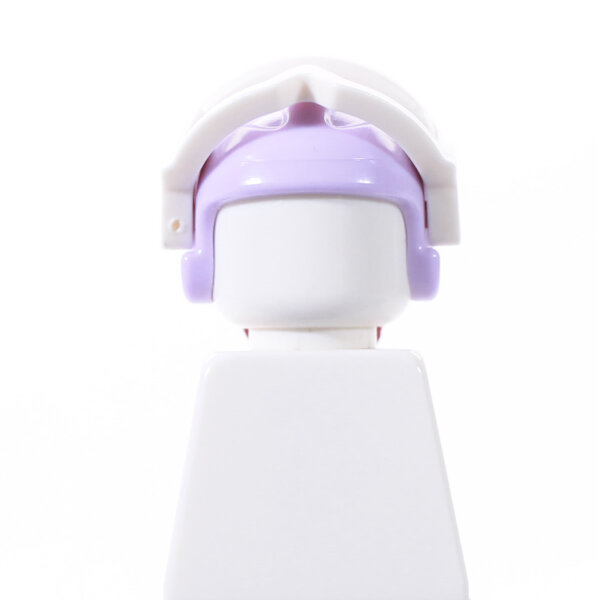 Haare, dunkelrot, mit Sporthelm, lavendel