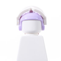 Haare, dunkelrot, mit Sporthelm, lavendel