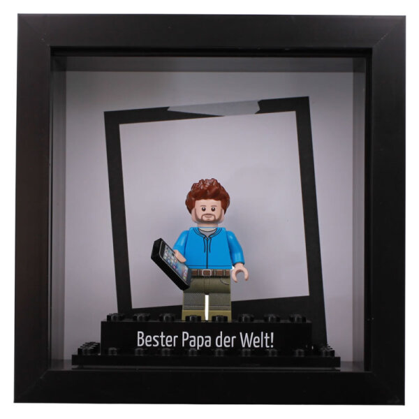 Mini-Objektrahmen mit LEGO-Platte 4x10 Noppen, schwarz
