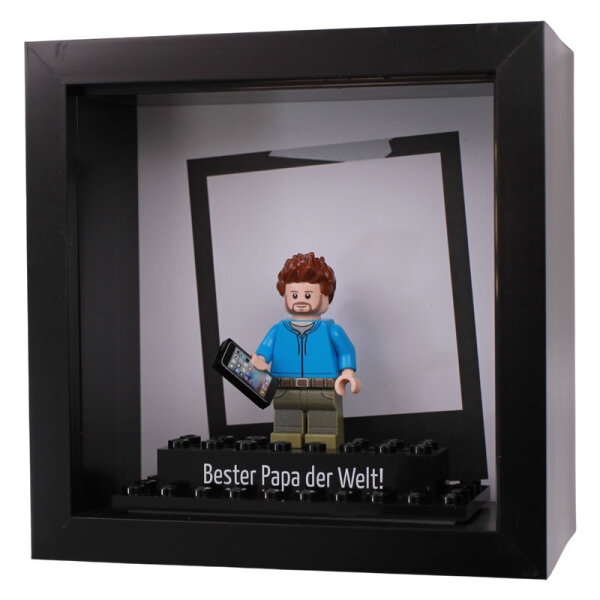 Mini-Objektrahmen mit LEGO-Platte 4x10 Noppen, schwarz
