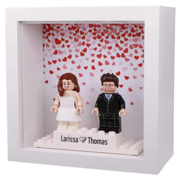 Mini-Objektrahmen mit LEGO-Platte 4x10 Noppen, wei&szlig;