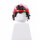 Haare, mittellang, dunkelbraun mit Cap, rot