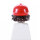 Haare, mittellang, dunkelbraun mit Cap, rot