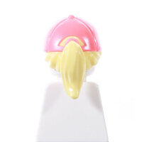 Haare, goldblond, Pferdeschwanz mit Cap, koralle