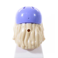 Haare, lang, aschblond mit Sporthelm, lavendel
