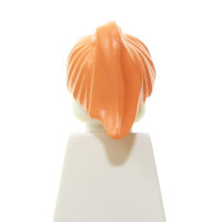 Haare, weiblich, kurz mit Pferdeschwanz, orange