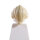 Haare, weiblich, mittellang mit Pferdeschwanz, aschblond