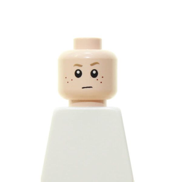 LEGO Kopf, Kind, Sommersprossen, verwundertes Gesicht