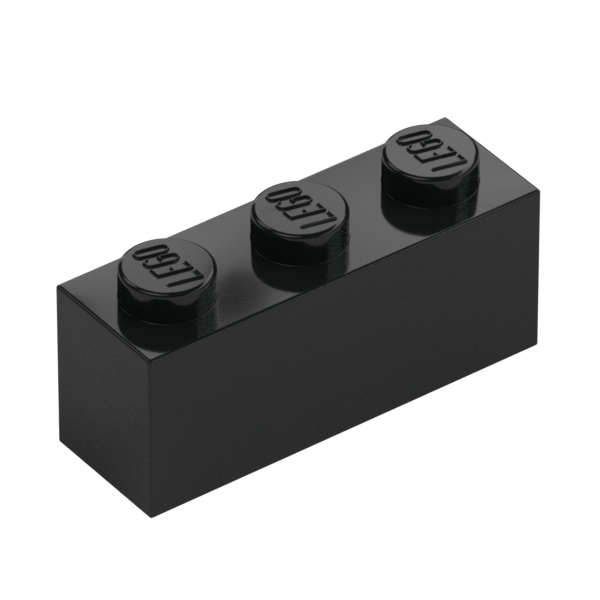 LEGO Stein 1x3, Black | Black | schwarz